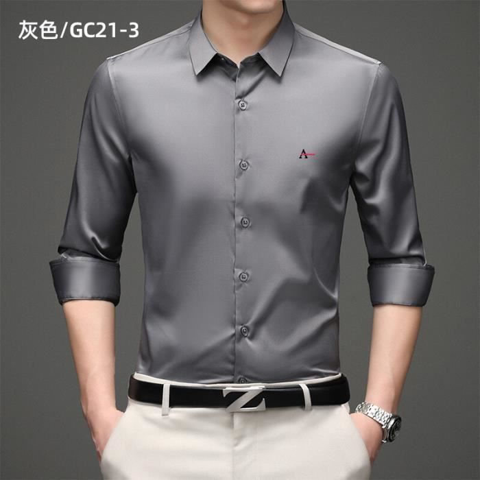 Chemise Hommes Lavage À L'encre Imprimé Bambou Manches Courtes
