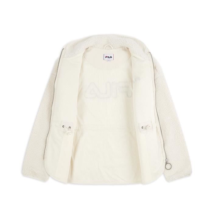 Sweat-shirt FILA FEMMES SARI sherpa fleece veste Blanc Manches