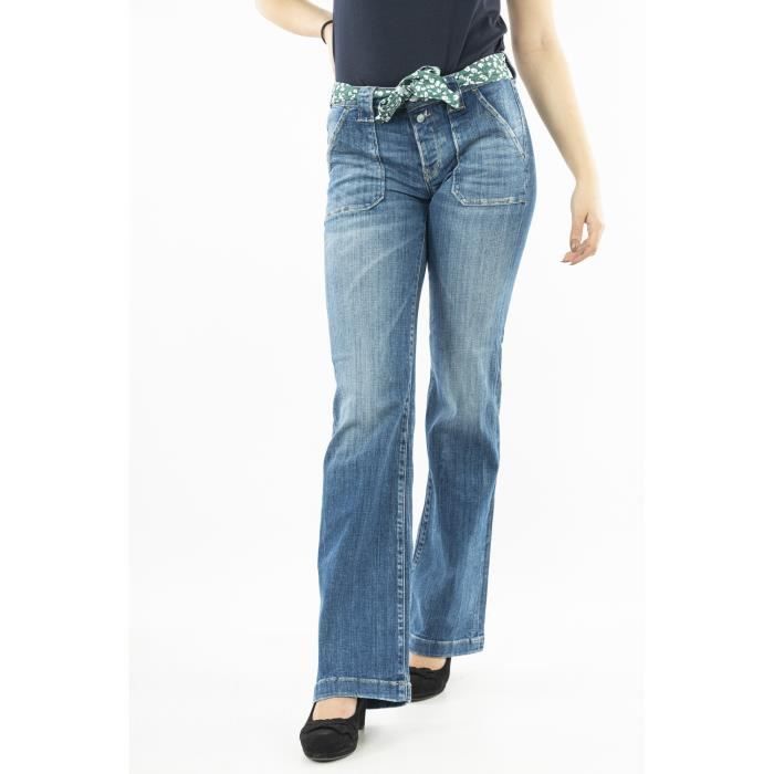Jeans Le Temps Des Cerises Flare Bleu Taille standard Bleu Cdiscount Pret a Porter