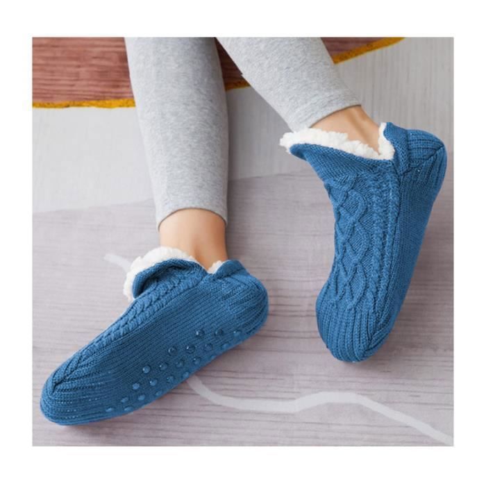 Chaussons chaussettes de Noël antidérapants enfant - bleu, Chaussures