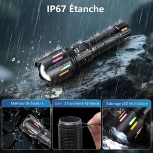 Lampe Torche Tactique Ledeak – LED 1000 Lumens – Étanche – Noire