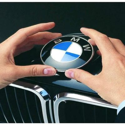 2 Insigne Capot Coffre Badge Logo Emblème BMW 82 Mm Blanc Et Noir Black - Foto 8