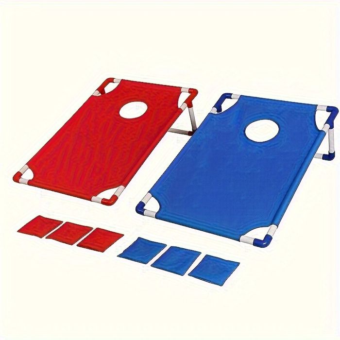 Jeu De Cornhole Portable – Plateau 58x51x18,3 Cm, 6 Sacs De Sable, Tissu Oxford, Léger 600g, Sac De Rangement Inclus, Pour Jardin Et Plage