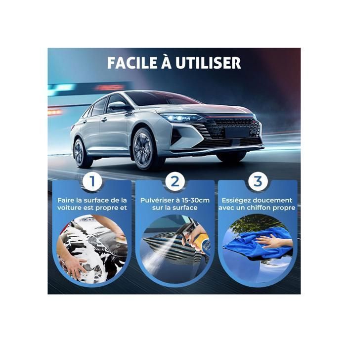 Spray Revivifiant Pour Plastique De Voiture - Effet Hydrophobe & Brillant, Efface Les Rayures Légères - Kit 2 Pièces