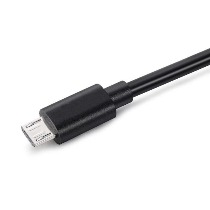 Câble téléphone portable Bbc Cable 2-en-1 USB-A&C 1,2m Noir sur