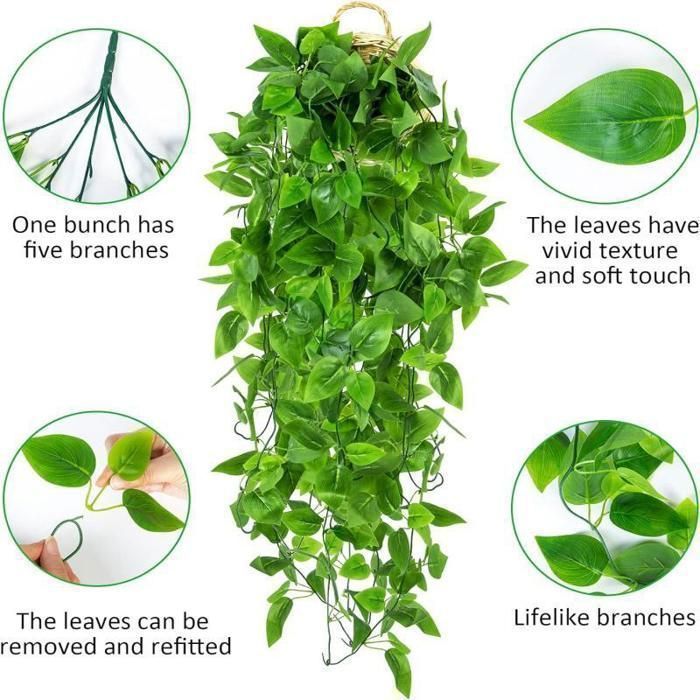 Plante Artificielle 1pièce Plantes Suspendues Artificielles, Simulation de Plantes Suspendue 100cm Plante Artificielle Exterieur Lierre pour Mariage Jardin Balcon Intérieur Chambre Décoration Murale Plante Artificielle 1pièce Plantes Suspendues Artificielles, Simulation de Plantes Suspendue 100cm Plante Artificielle Exterieur Lierre pour Mariage Jardin Balcon Intérieur Chambre Décoration Murale