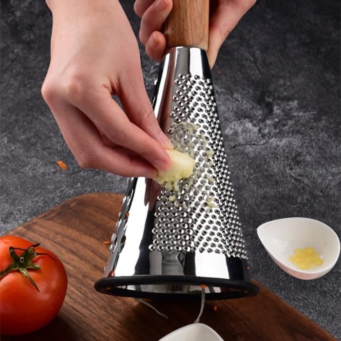 Râpe 4 En 1 Inox YC Kitchen - 4 Faces Différentes, Poignée Et Base Antidérapante, Acier Inoxydable 430, Lavable Au Lave-vaisselle - 7