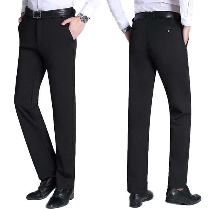 Pantalon Costume Homme En Coton – Coupe Droite Avec Stretch – 5 Poches – Pour Travail, Serveur, Occasions Formelles - 6