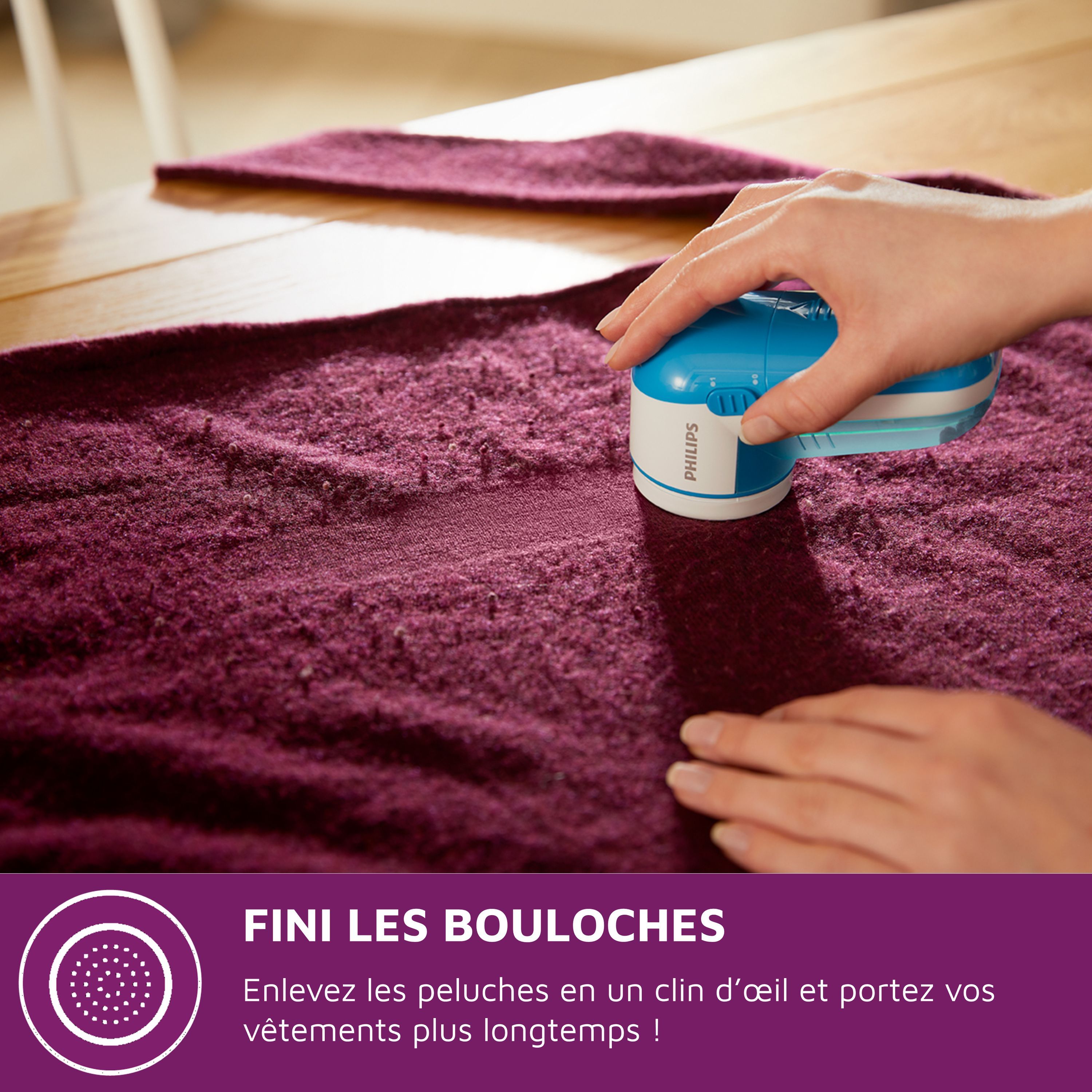 Rasoir anti bouloche PHILIPS GC026/00 3 lames A piles Bleu — free download