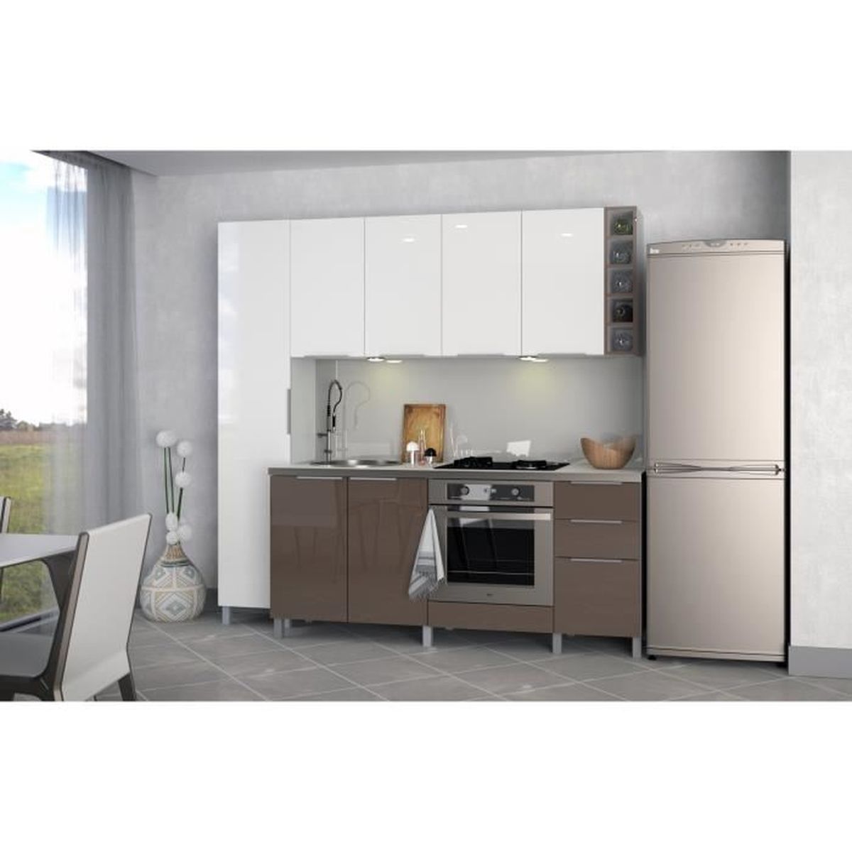 Meuble de cuisine bas sous évier - 11cm - Taupe - Élément séparé Meuble de cuisine bas sous évier - 11cm - Taupe - Élément séparé