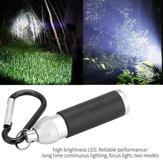 Acier Inoxydable Petit Format Mini Lampe De Poche LED Porte-clés - Acier Inoxydable - Étanche IPX6 - Super Lumineuse - 34 Mm Lampe étanche Ipx6 Camping
