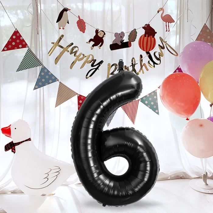 Ballons Anniversaire 10 Noir - 100cm - Ballon Chiffre 10 Numéro 10