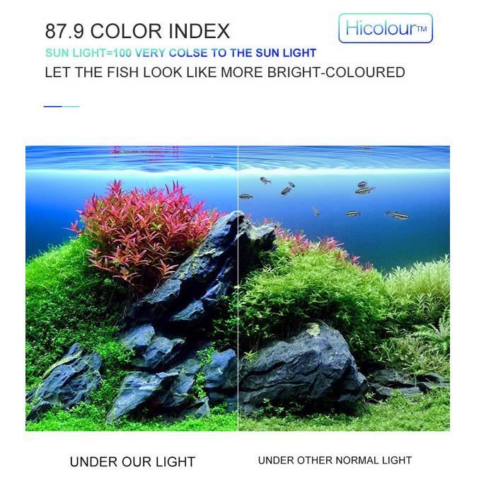 Lampe LED pour aquarium avec pince en aluminium. La couleur de la lumière  est bleue et blanche VidaXL - Habitium®