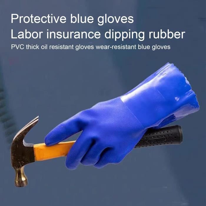 Gant de nettoyage Dualprene, taille 9 bleu/jaune, pour acide