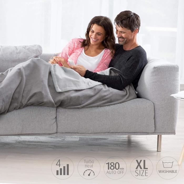 Couverture Chauffante Medisana HDW - Grise, Lavable, Protection Surchauffe (neuve)