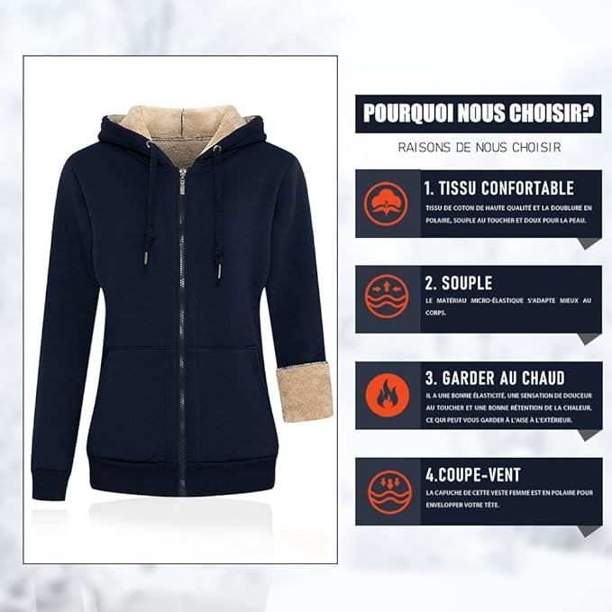 Veste Polaire Homme Zippée Chaude - Poches Latérales - Confort