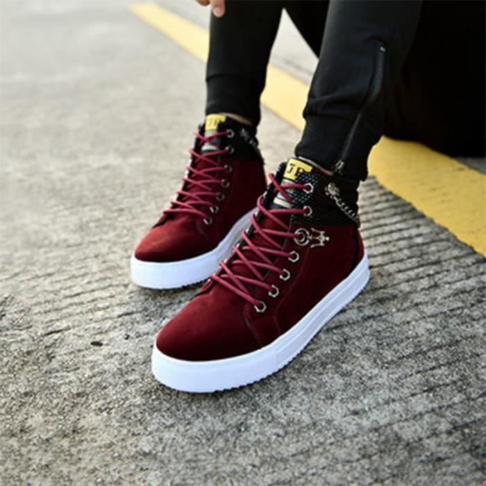 Chaussures de sport confortables pour homme - YH™ - rouge en cuir