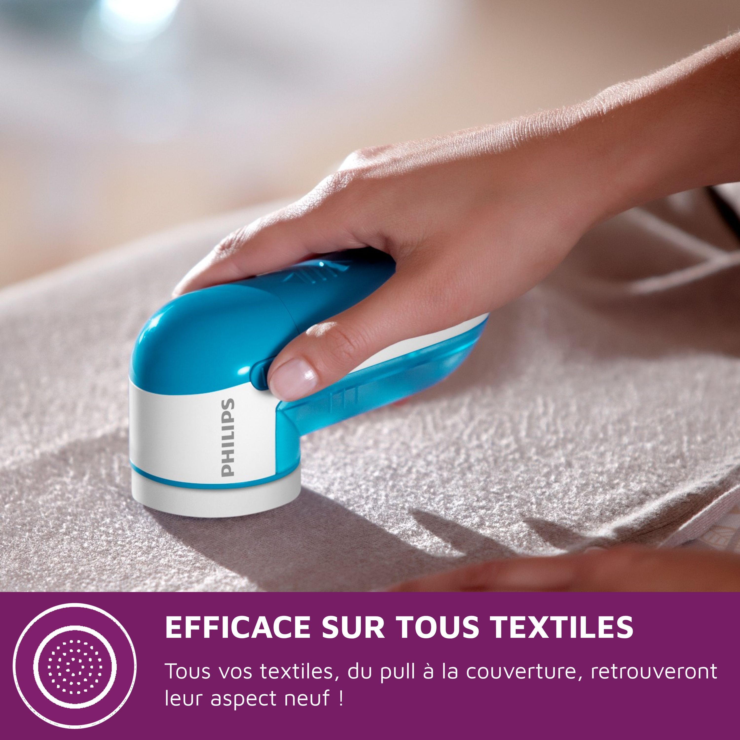 Rasoir anti bouloche PHILIPS GC026/00 3 lames A piles Bleu — free download