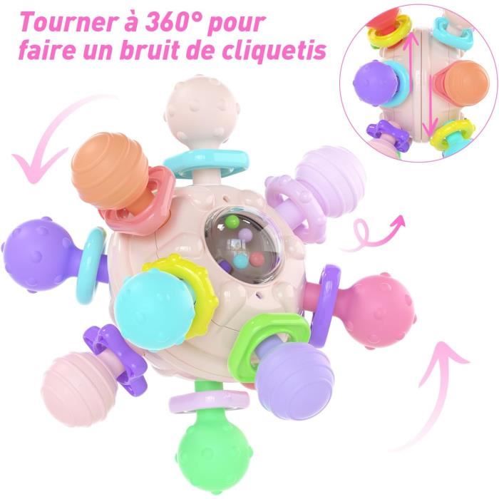 Jouet Dentition Bebe Balle Pour Naissance 0-3 Mois, Sensorielle Jeux d'Eveil Hochet Bébé de développement, Educatif Cadeau Enfant Garçon et Fille 3 6 9 12 mois 1 an en destockage et reconditionné chez