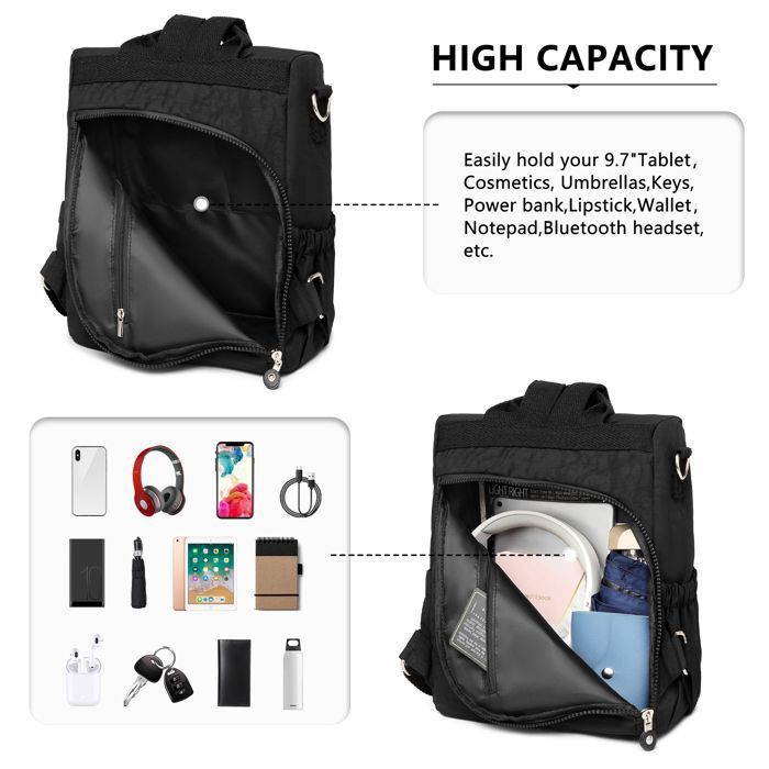 Sac à Dos Scolaire 30L Avec Port USB - Pour Ordinateur 15.6", Léger, Réfléchissant, Anti-vol, Unisexe