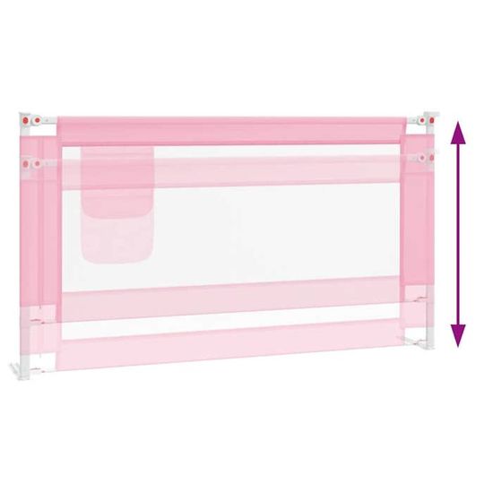 VidaXL Barrière De Lit Enfant Rose - Protection Anti-Chute - Pour Matelas 10-20cm - 150x36,5cm