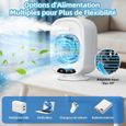 Climatiseur Mobile Portable, Mini Refroidisseur d'Air 4 en 1, Silencieux, 3 Vitesses, 280ML, USB, Ventilateur Br CLIMATISEUR MOBILE