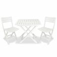 7527Elégance- Ensemble de bistro pliable 3 pcspcs - 2 personnes - Table + 2 chaises,Salon de jardin,Mobilier Plastique Blanc Taille:-0