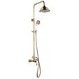 ROUSSEAU Colonne de douche avec robinet mitigeur mécanique Byron - Vieux bronze-0
