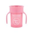 Twistshake Tasse à bec 360 ​​avec poignées - Bébé  - 230 ml -Tasse de sevrage anti-fuite- Sans BPA -Entraînement - Enfants-6m+-Rose-0