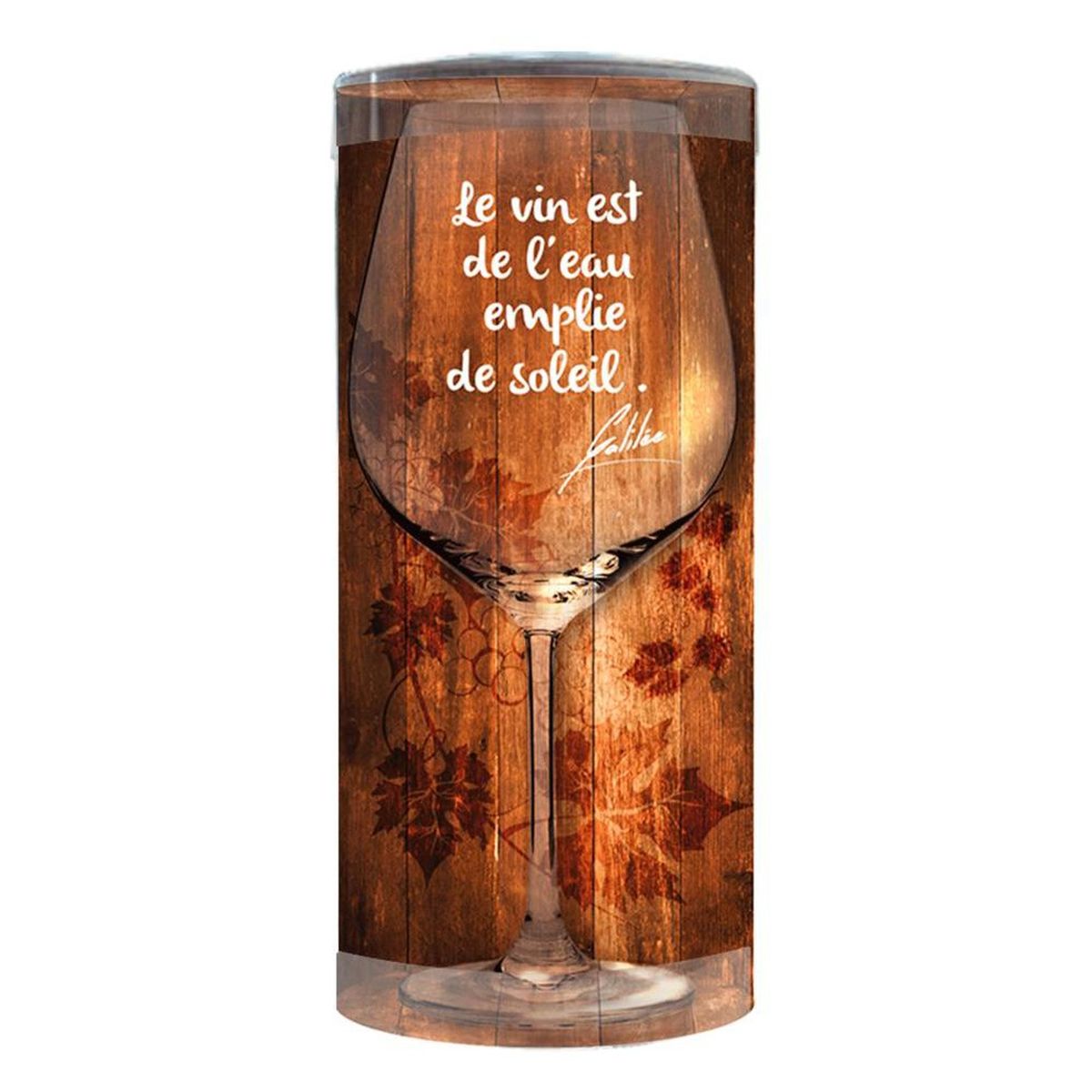 Verre A Vin Avec Citation Le Vin Est De L Eau Emplie De Soleil Cdiscount Maison