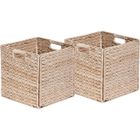 Lot de 2 paniers de rangement pliables - BOX AND BEYOND - Jacinthe d'eau - 31 x 31 x 31 cm
