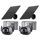 Ctronics Caméra surveillance sans fil solaire WiFi Lot de 2 Panneau solaire Batterie Détection humaine PIR Image Couleur 4MP