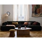 LISA DESIGN Ray - canapé panoramique en U 7 places en tissu texturé - Noir