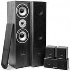 SKYTRONIC Système Home Cinéma 5.0 - Fenton - 335W RMS - Enceintes Tower 3 voies - Basses profondes - Couleur bois noir
