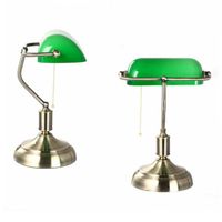 Lampe de table de banquier - Opale verte - 32 cm - avec chaîne, lampe de table, 1 pièce, taille 230*140*133mm MNS