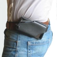Sac bandoulière,Sac de ceinture pour téléphone portable pour hommes, sacoche de Protection pour téléphone portable - L size Black