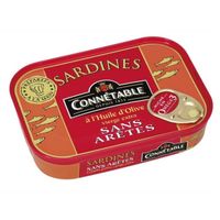 CONNETABLE - Sardines À L'Huile D'Olive Vierge Extra Sans Arêtes 115G - Lot De 4