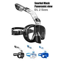 Masque de Plongée demi - visage Masque - 180° Panoramique Masque de plongée -Socle amovible pour caméra de sport -(noir) Taille S