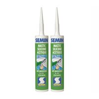 Lot de 2 silicones acétiques sanitaire blanc pour les joints d'étanchéité Semin - intérieur - cartouche de 310 ml