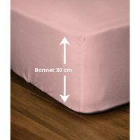 Drap-housse Microfibre 140x190 Cm - Bonnet 30 Cm, 82 G/m², Doux Et Facile à Repasser - Beige, Lavable Machine