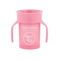 Twistshake Tasse à bec 360 ​​avec poignées - Bébé  - 230 ml -Tasse de sevrage anti-fuite- Sans BPA -Entraînement - Enfants-6m+-Rose