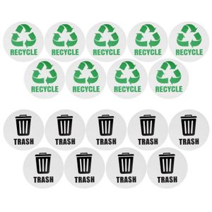 12 Pièces Autocollant de Bac de Recyclage Multiple Autocollant de Recyclage Signe Autocollant de Recyclage Corbeille Signe de Bac de Recyclage Autocollant de Poubelle Étanche Auto-Adhésif