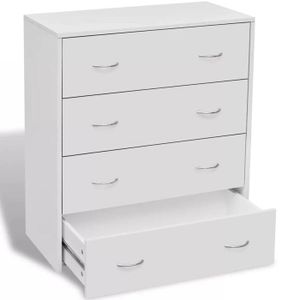 BUFFET - BAHUT  Buffet bahut armoire console meuble de rangement avec 4 tiroirs 71 cm blanc