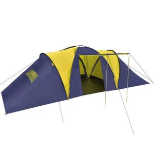 TENTE DE CAMPING Tente de camping 9 personnes Bleu et Jaune-QIM