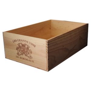 Champagne style vintage en bois Caisse rustique Boîte de rangement avec couvercle Handcrafted