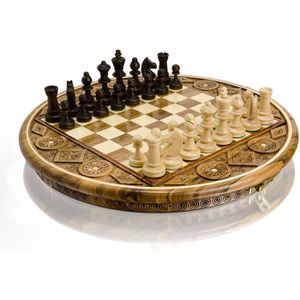 JEU SOCIÉTÉ - PLATEAU Beau jeu d'échecs en bois décoratif, sculpté et fa