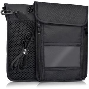 Noir sacoche avec 7 poches de sécurité sécurité en voyage argent ceinture porte-monnaie nouveau *