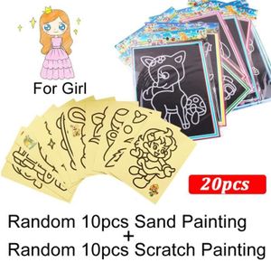 KIT DE DESSIN,Peinture au sable de dessin Animé pour bébé et  étudiant,jouets éducatifs avec sable coloré,2-10-20 - Type 10pcs