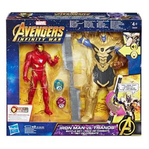 FIGURINE - PERSONNAGE Jeu de figurines Marvel Thanos de Hasbro - Lot de 6 avec Iron Man et 2 pierres d'Infinity - A partir de 4 ans
