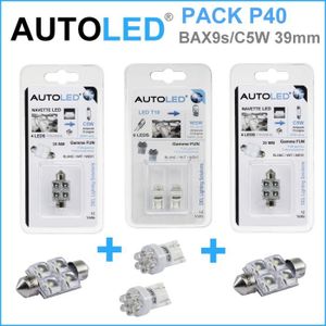 Ampoule phare - feu PACK P40 4 Ampoules LED / T10 (w5w) + navette C5W 